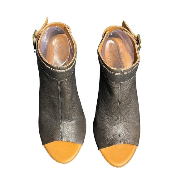 Kork-Ease Berit Brown Leather Platform Wedge Peep-toe Sandals Size 9M - Picture 2 of 13